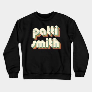 Retro Vintage Rainbow Patti Letters Distressed Style Crewneck Sweatshirt